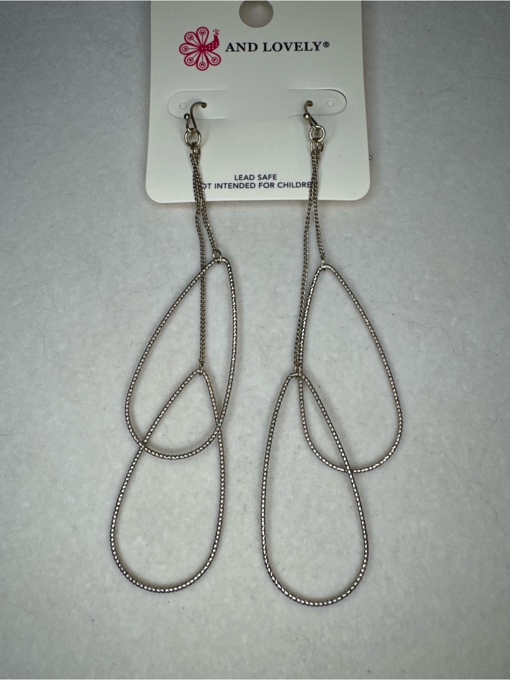 New And Lovely Gold tone Dangle Teardrop Loop Earrings
